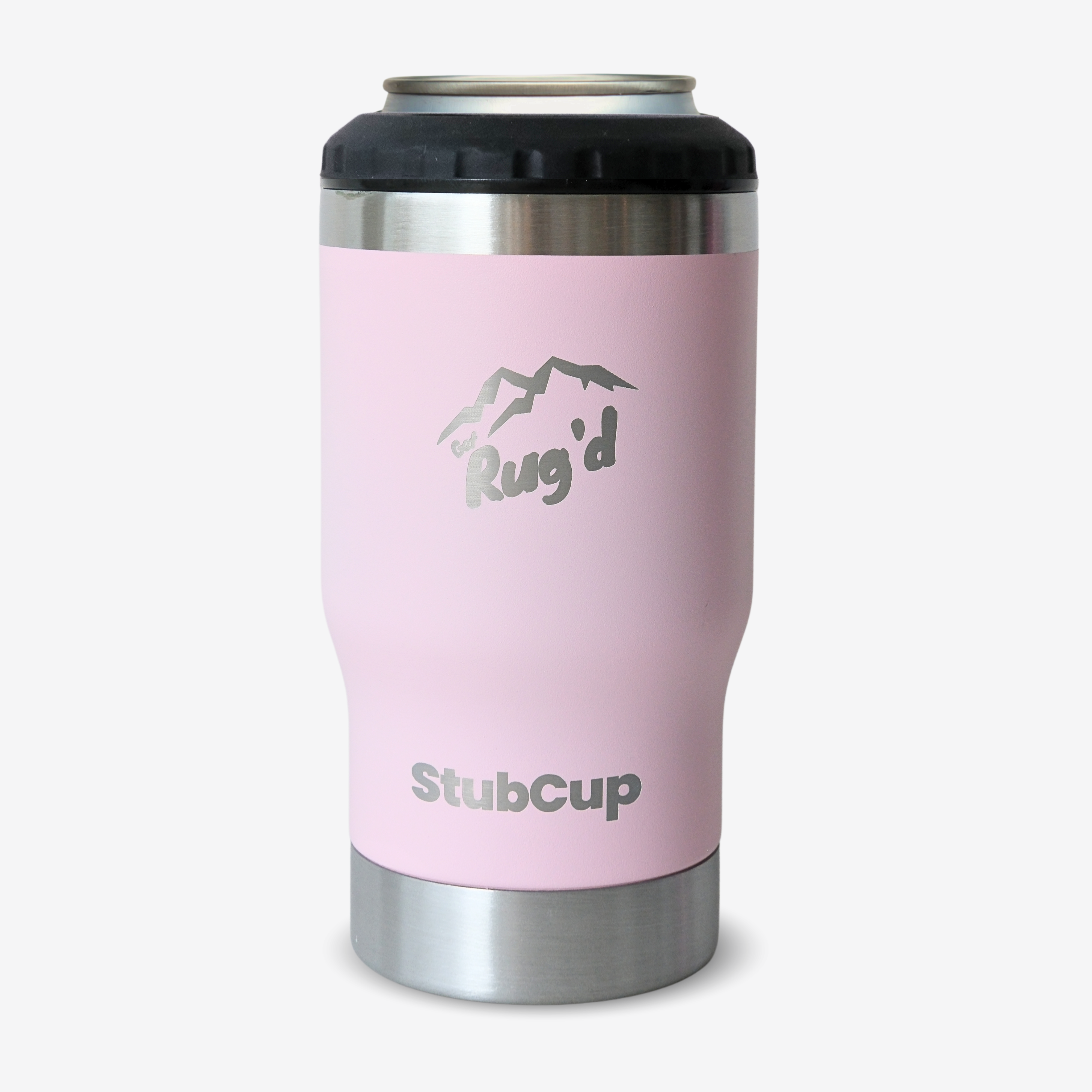 StubCup Pink can cooler drinking cup by Get Rug'd with insulated stainless steel design