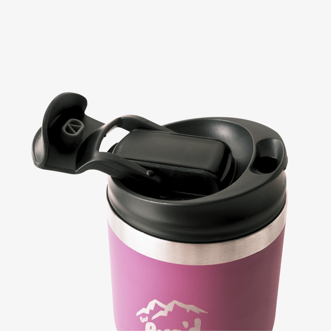 Get Rug'd dual coffee lid replacement stubcup designed for easy sipping and spill prevention