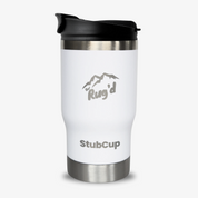 Get Rug'd StubCup White Travel Mug with Insulated Design for Hot and Cold Beverages