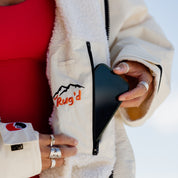 Get Rug'd Robe with a pocket designed to hold a phone, featuring hydrocloak waterproof cream protection