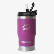 Get Rug'd StubCup Grape tumbler cooler cup with a stainless steel design and straw for easy sipping