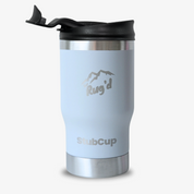 Get Rug'd StubCup insulated tumbler beer coffee in light blue with spill-proof lid design
