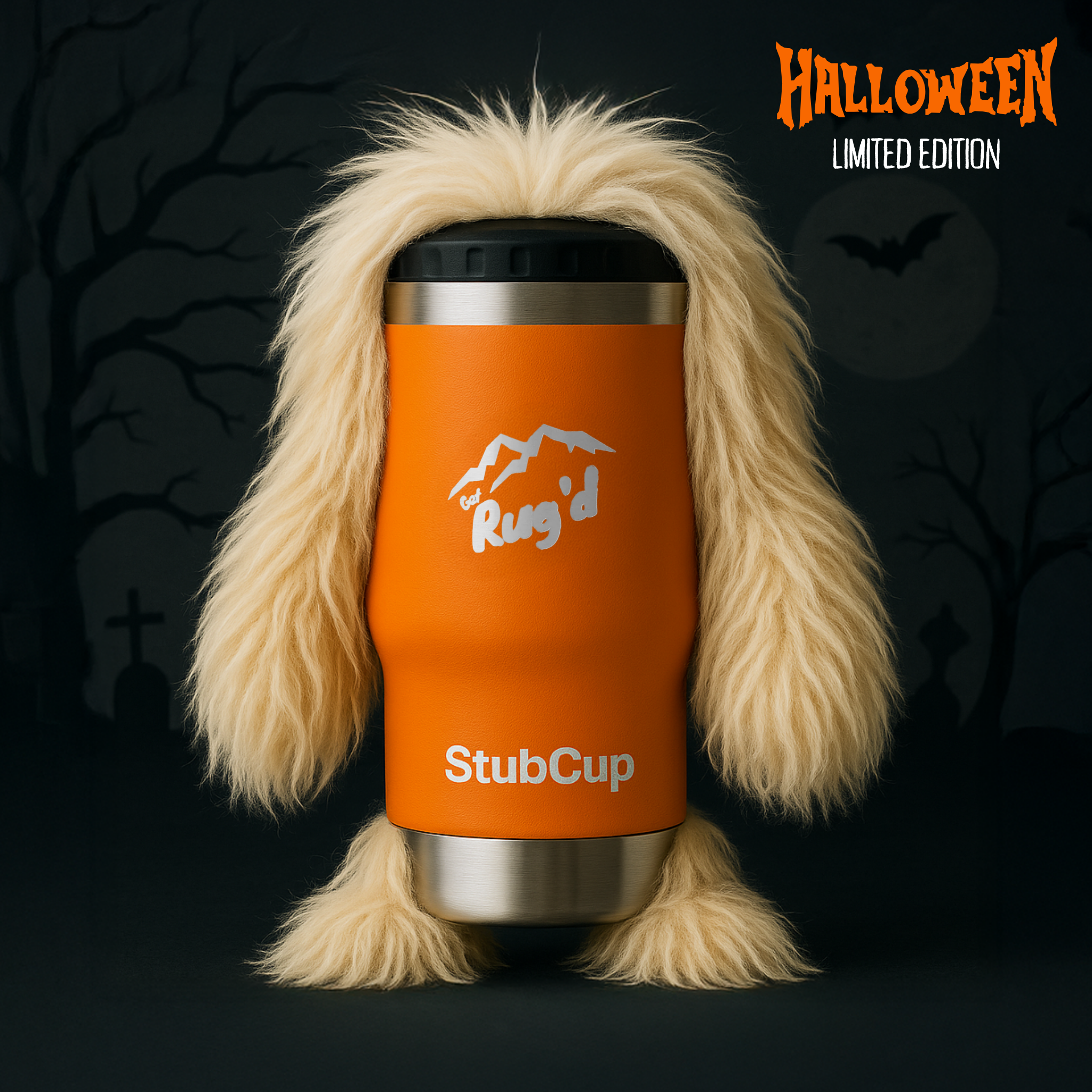 Get Rug'd Limited Edition Halloween StubCup with YETI outfit for beer cans coffee