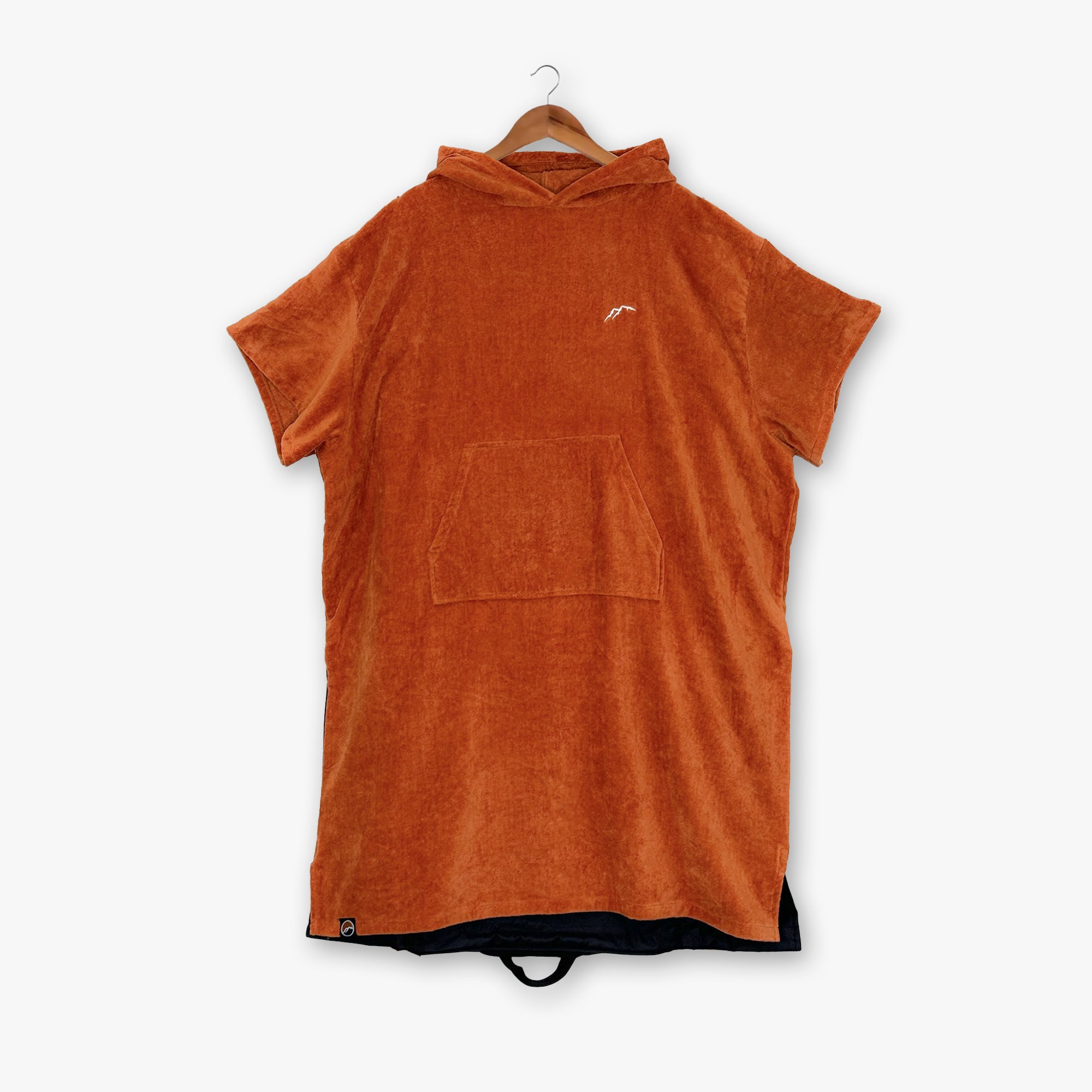 Get Rug'd Cozy Orange Towel Poncho with Hood and Front Pocket for Beach or Pool Days