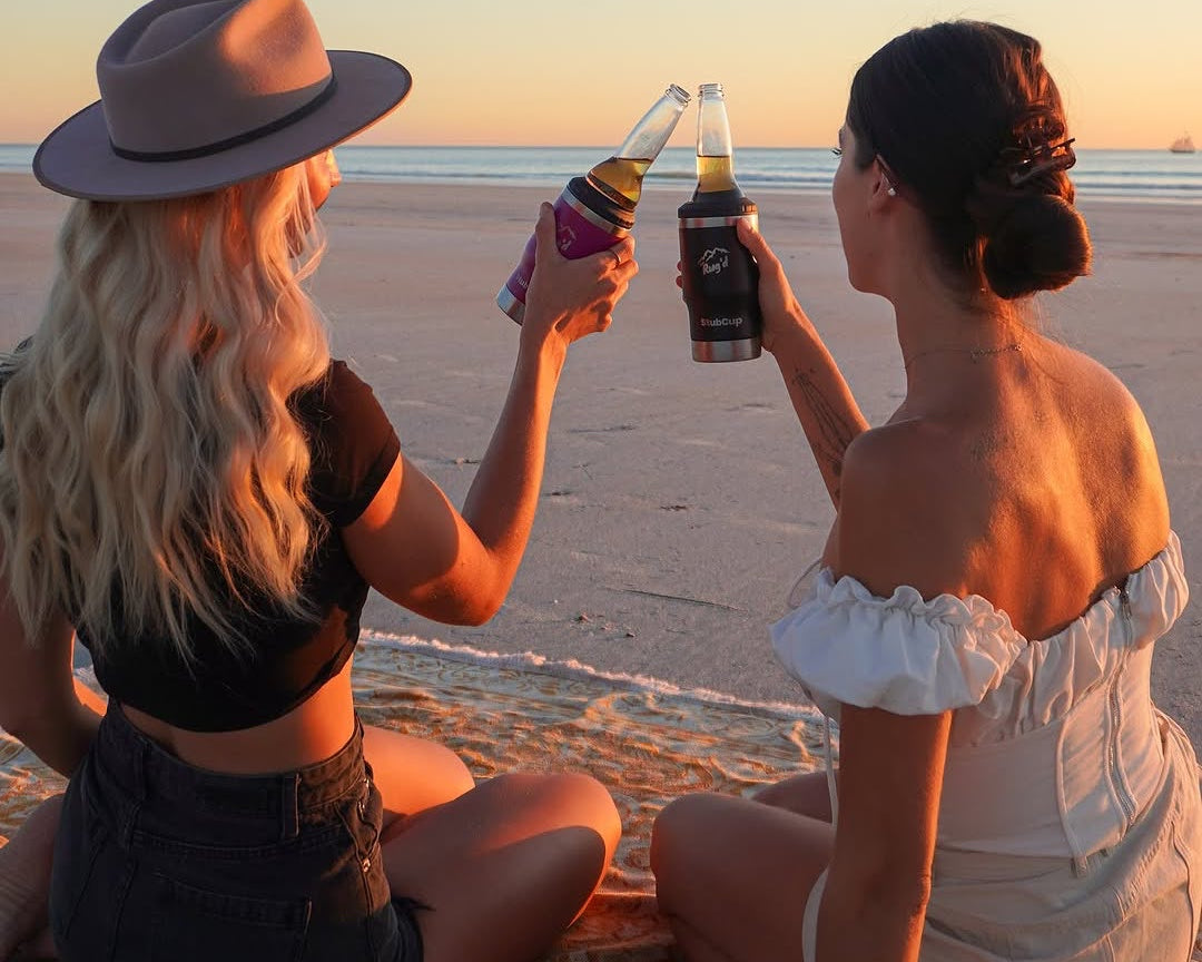 RUGD stubby cooler coffee cup 5 in 1 sarah foster friend beach