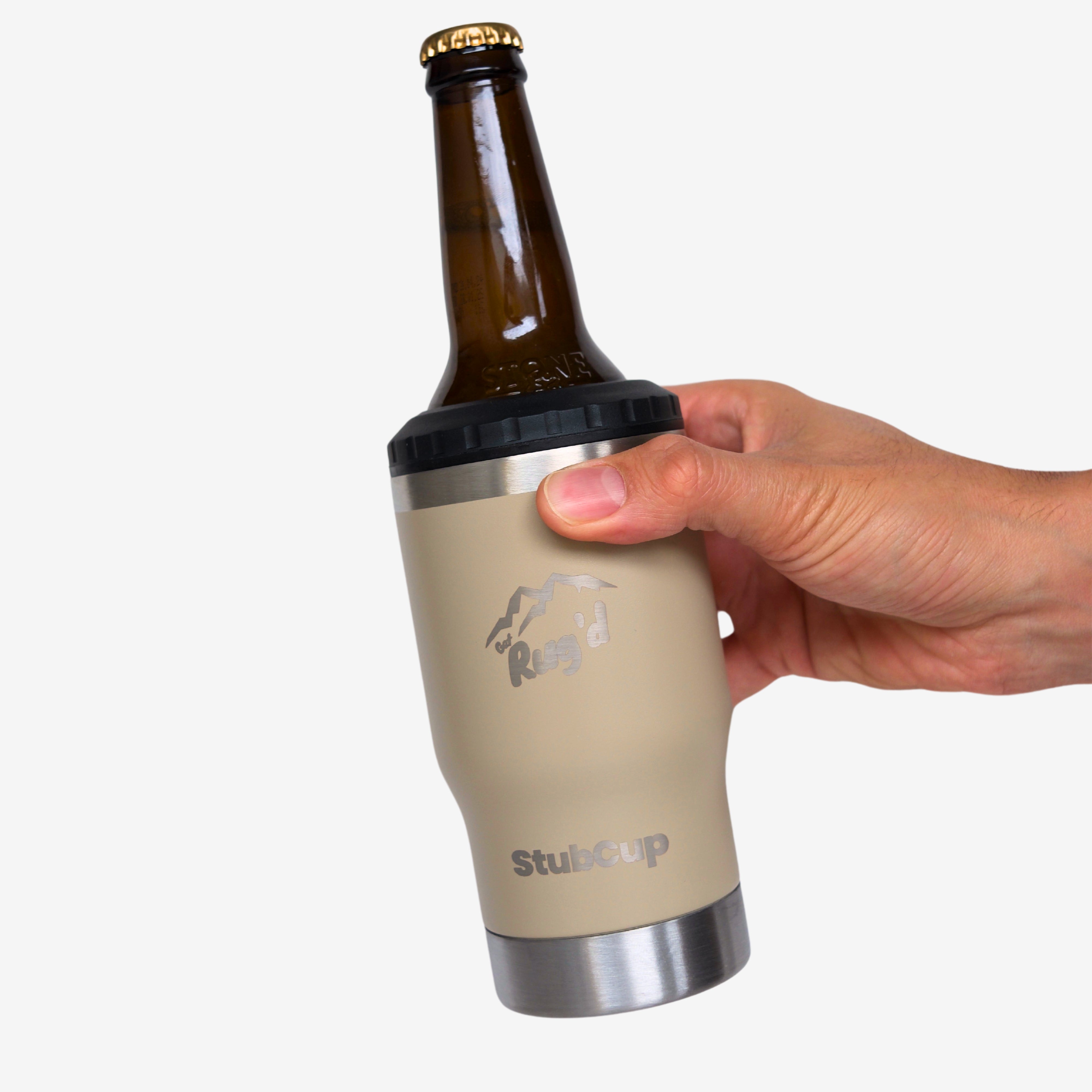 Beige Stainless Steel Beer Cooler with beer bottle