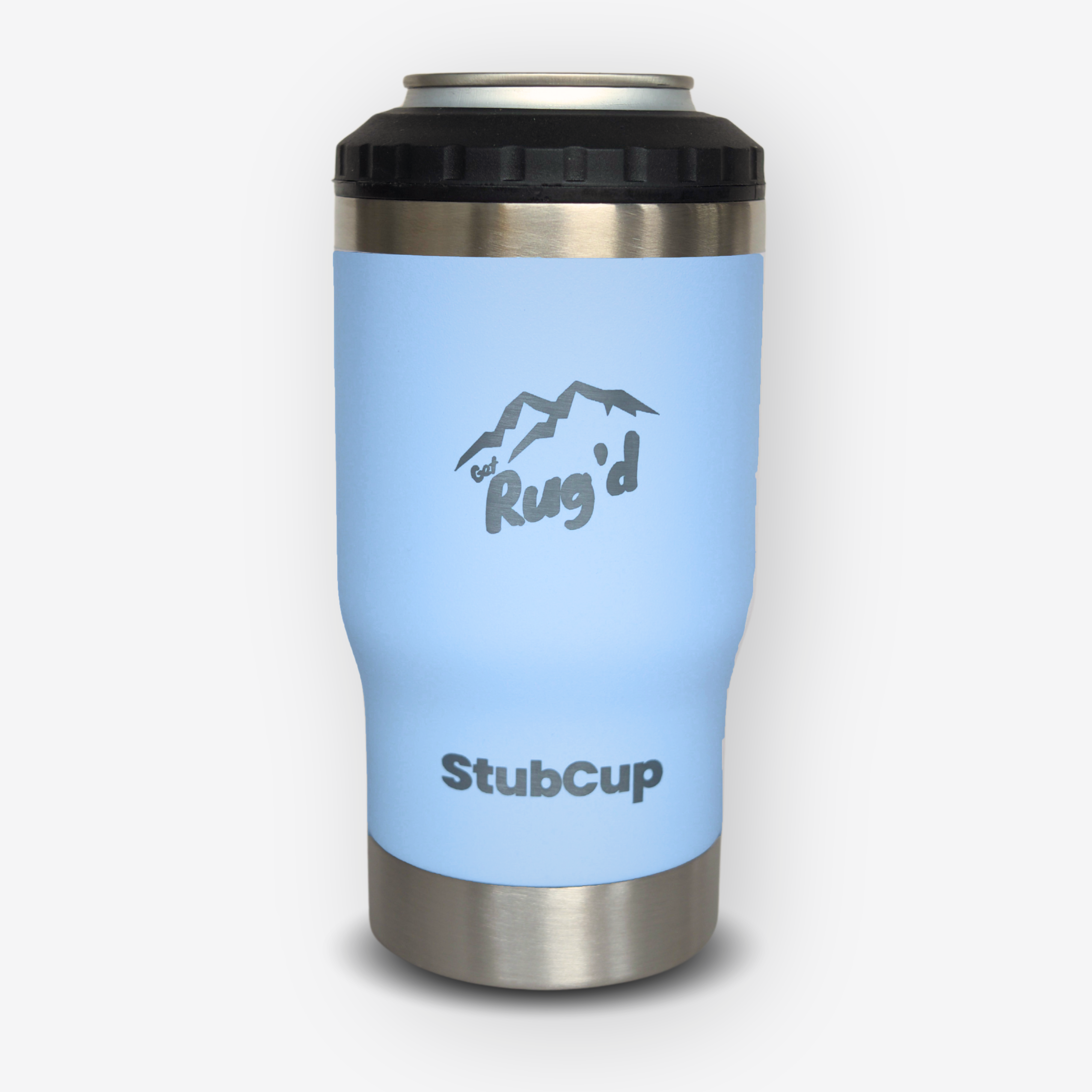 Stainless Steel coffee cup stubby cooler beer drinking blue with bottle opener