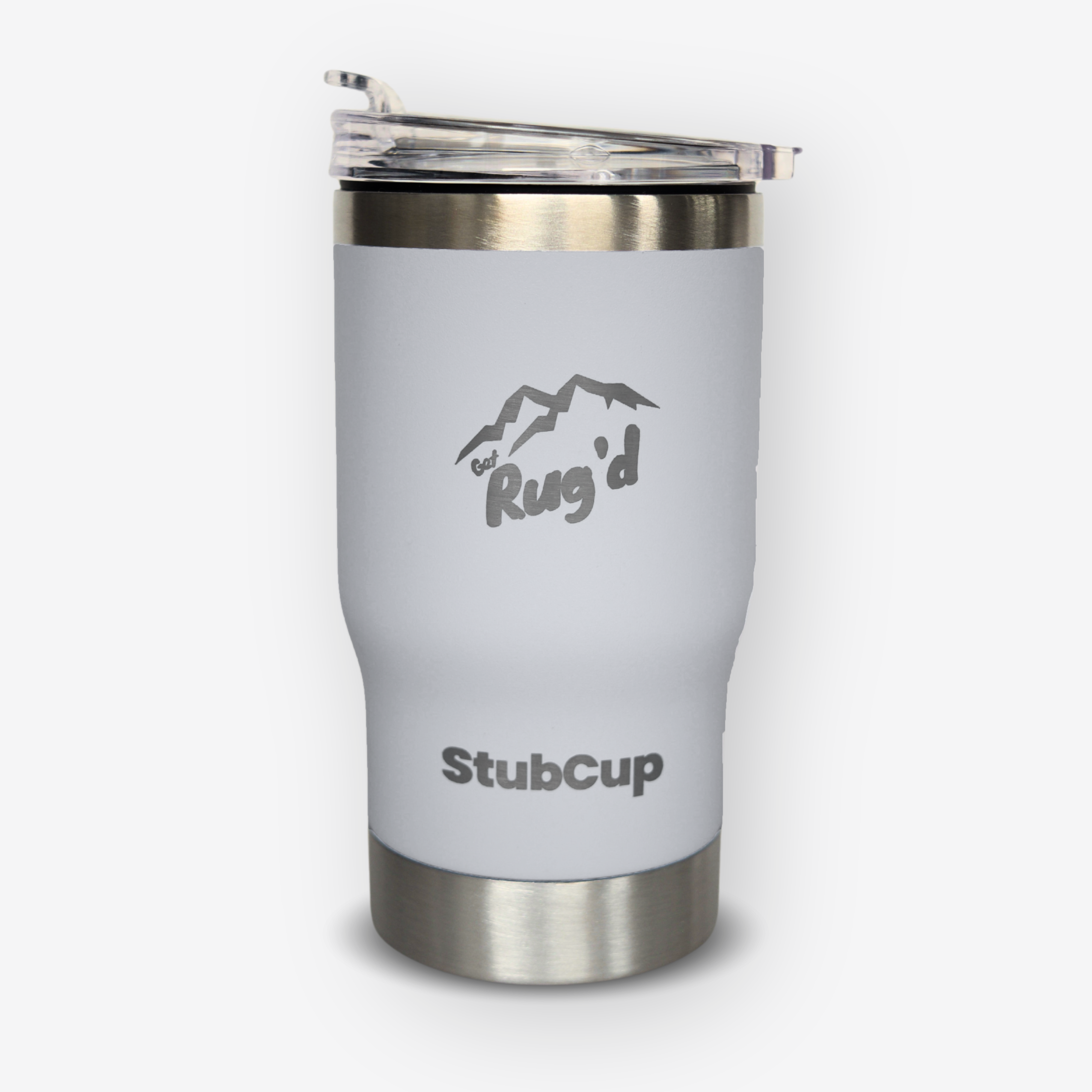 Coffee Beer Stubby Cooler Drinking Cup Grey with Coffee Lid