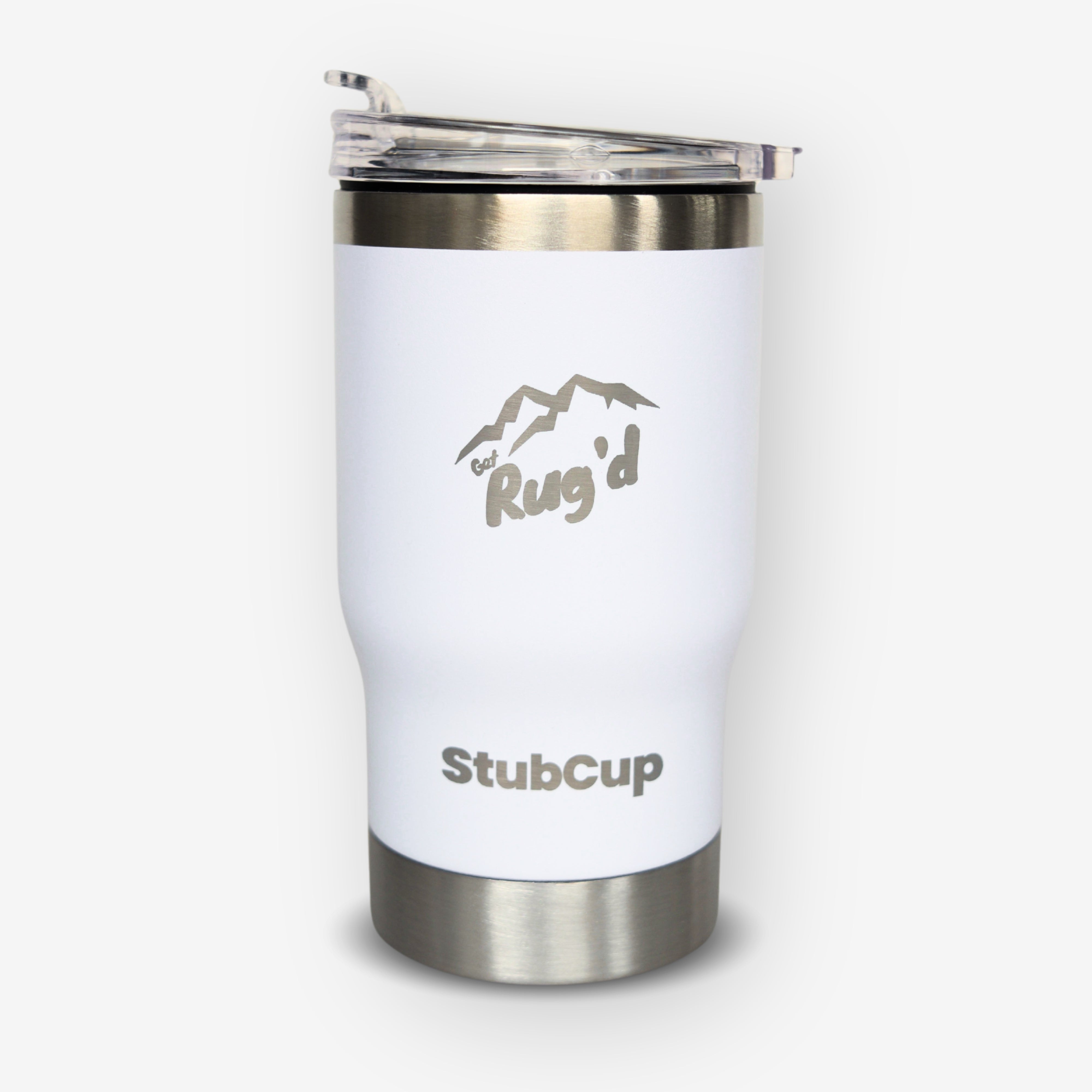 White Stainless Steel Coffee Cup with lid