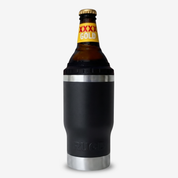 Get Rug'd StubCup stubby cooler coffee cup drinking beer with stainless steel bottom and black exterior