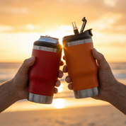 Get Rug'd StubCup Red stubby cooler coffee cup can cooler drinking for outdoor fun by the beach