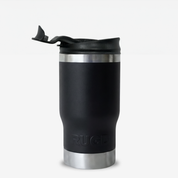 Get Rug'd StubCup stubby cooler coffee cup drinking beer with a sleek black design and stainless steel base