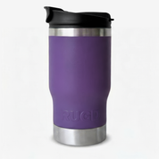 StubCup Purple tumbler purple beer drinking cup with stainless steel trim and lid for versatile use