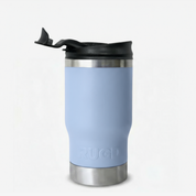 Get Rug'd StubCup insulated tumbler beer coffee in blue with a stainless steel base and lid