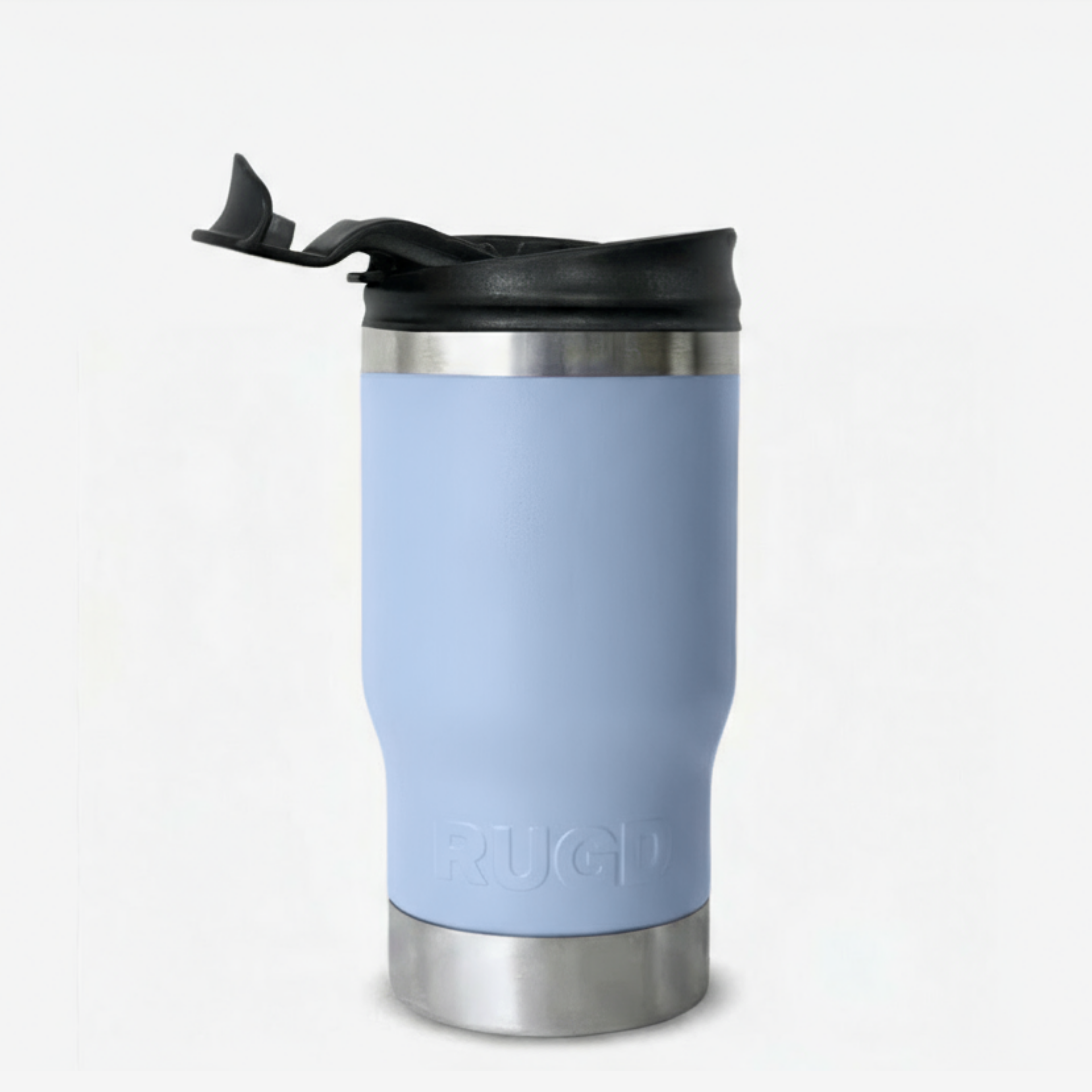 Get Rug'd StubCup insulated tumbler beer coffee in blue with a stainless steel base and lid
