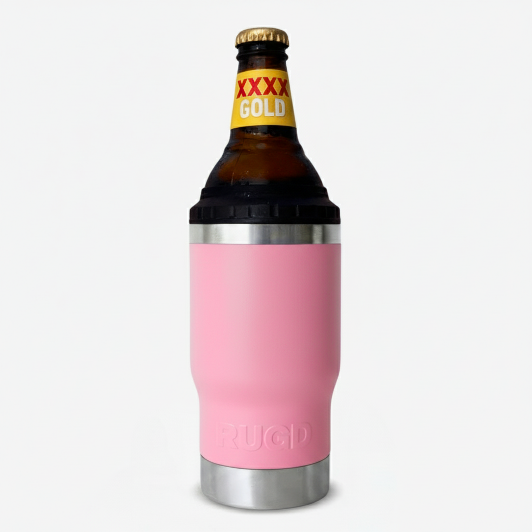 Get Rug'd StubCup Pink can cooler drinking cup designed to keep beverages cold and stylish