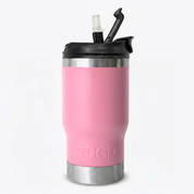StubCup Pink can cooler drinking cup by Get Rug'd with a straw and sleek design