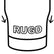 Outline of a stubcup with 'RUGD' text on a white background suitable for most car cup holders
