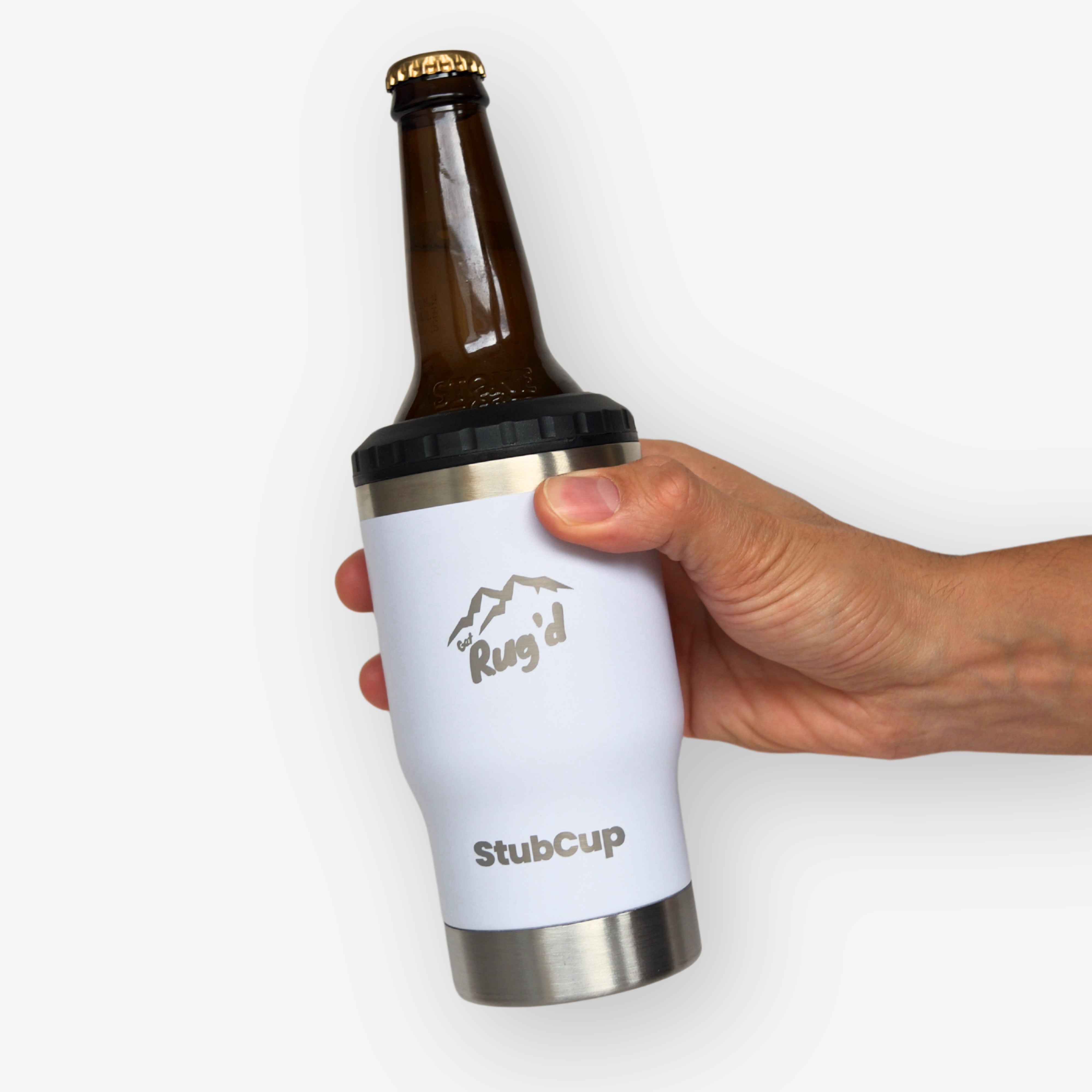 Get Rug'd StubCup Insulated Drink Holder for Bottles, Ergonomic Grip and Stylish Design