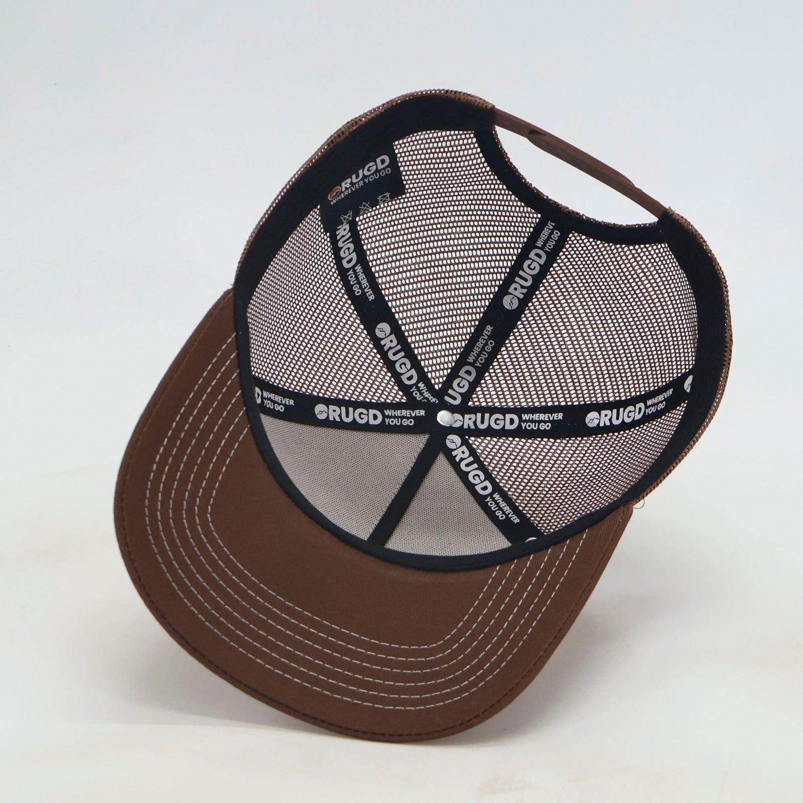 Get Rug'd Australian outdoor trucker cap with breathable mesh back and stylish design