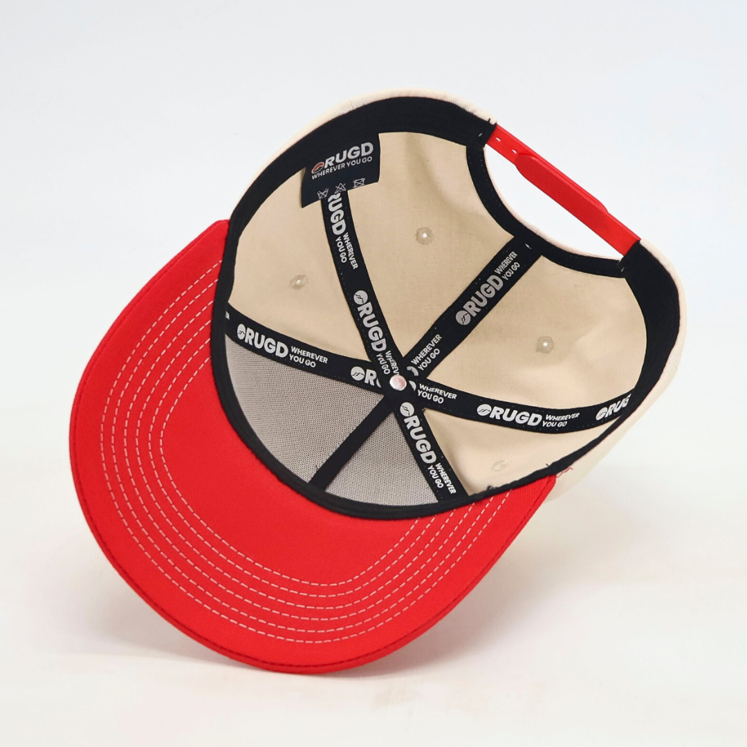 Get Rug'd Red Cap with Comfortable Interior Lining and Adjustable Strap for Everyday Wear