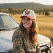 Get Rug'd Vintage Style Cap with Mid-Profile Design in Gray and Red for Outdoor Enthusiasts