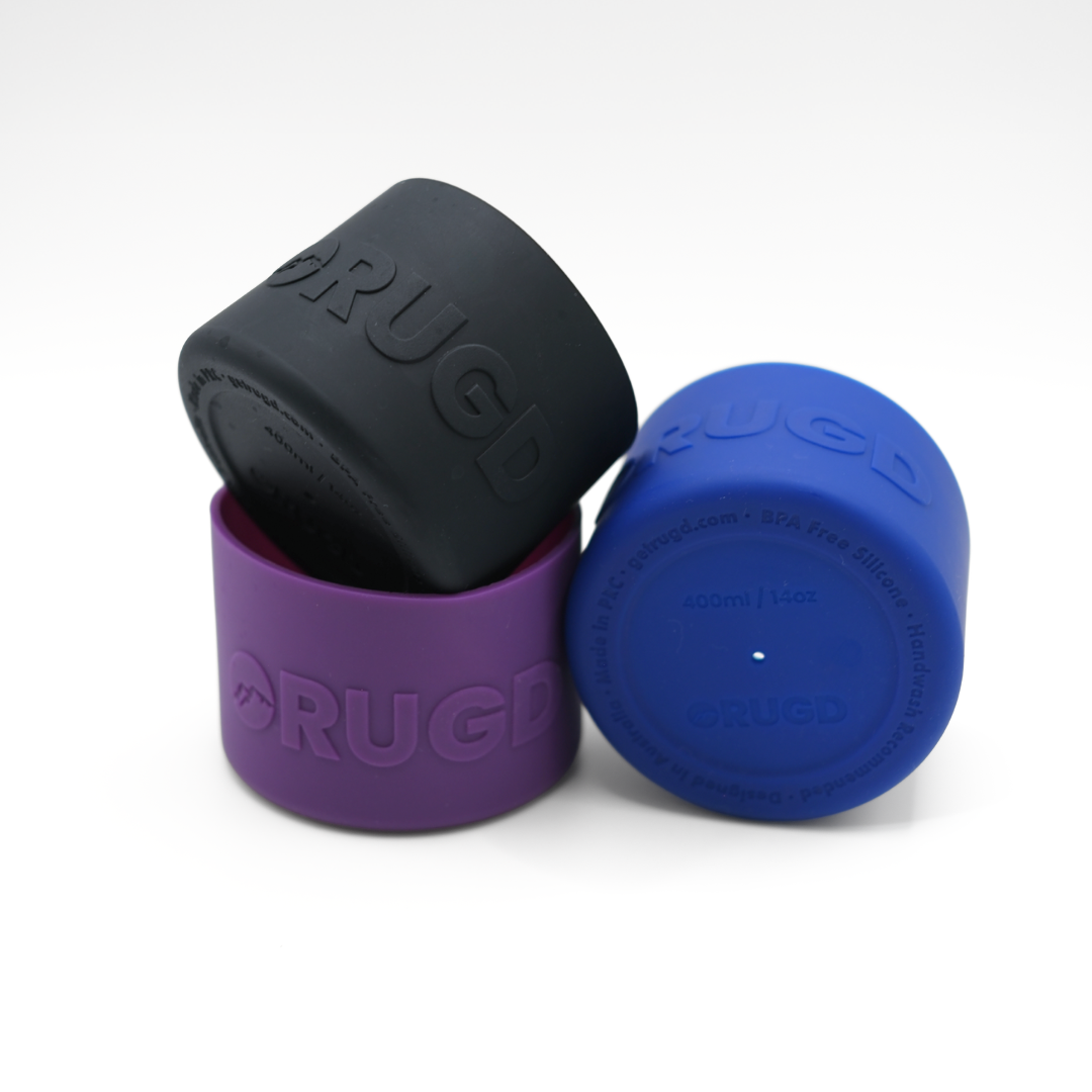Silicone Boot in black, blue, and purple for durable and stylish protection from RUGD