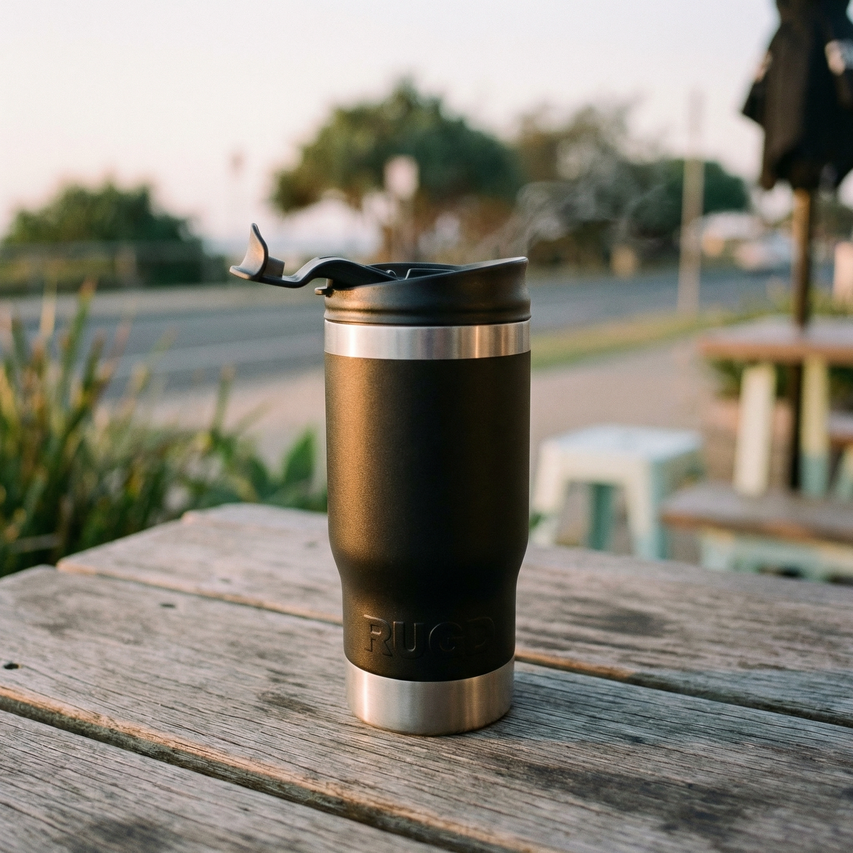 The StubCup® Black | 5-in-1 Stubby Cooler and Coffee Cup | RUGD