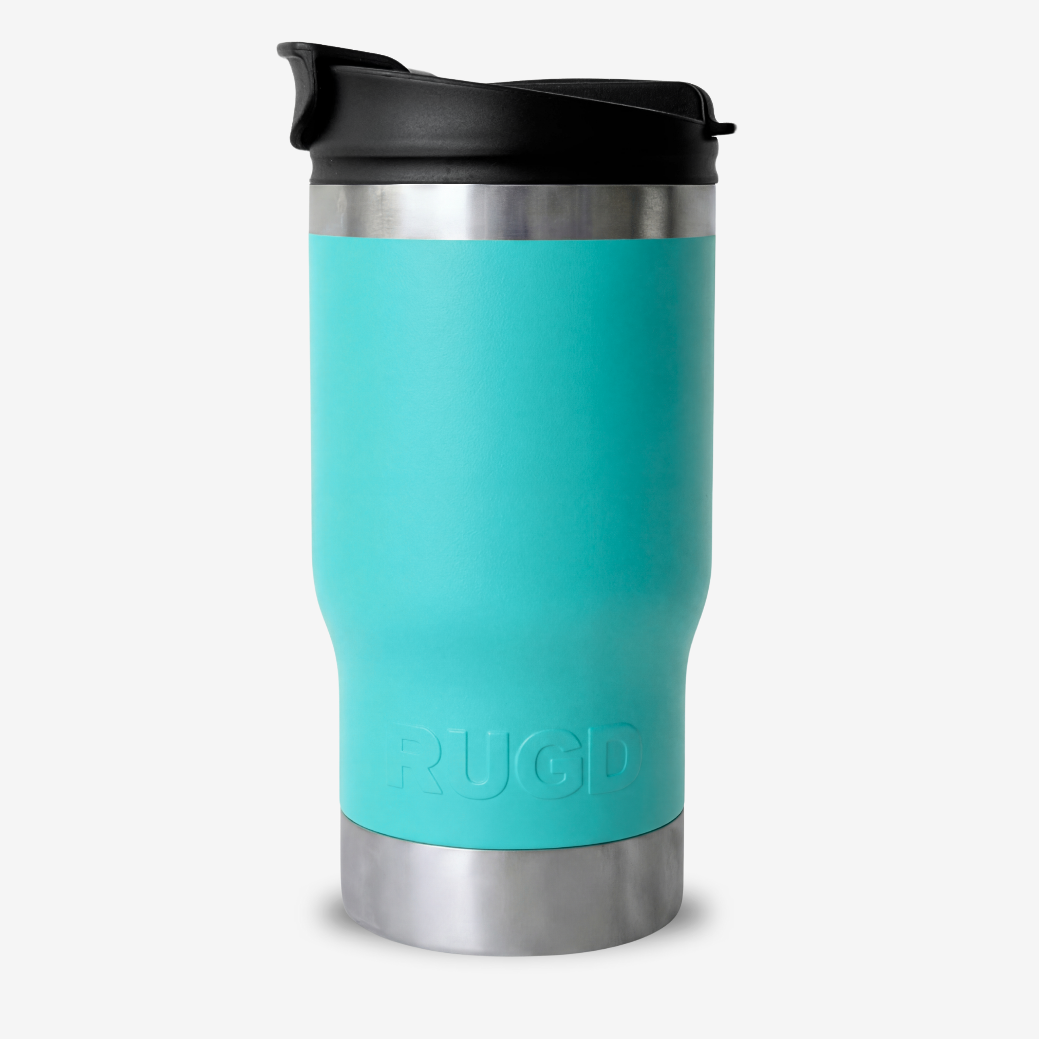 Get Rug'd Insulated Travel Cup in Turquoise with Spill-Resistant Lid for Hot and Cold Beverages