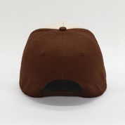 Back view of Get Rug'd Brown Cap with Adjustable Snapback Closure for Comfortable Fit trucker hat