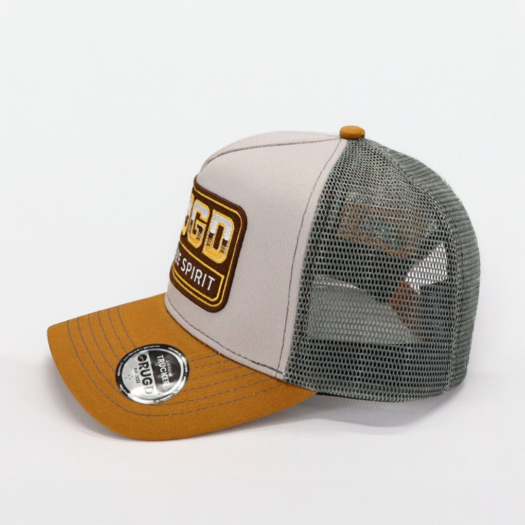 Get Rug'd Cap with Mesh Back in Gray and Brown for Stylish Outdoor Wear