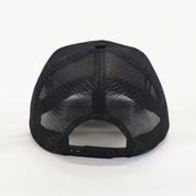 Back view of Get Rug'd black mesh cap with adjustable snap closure for style and comfort