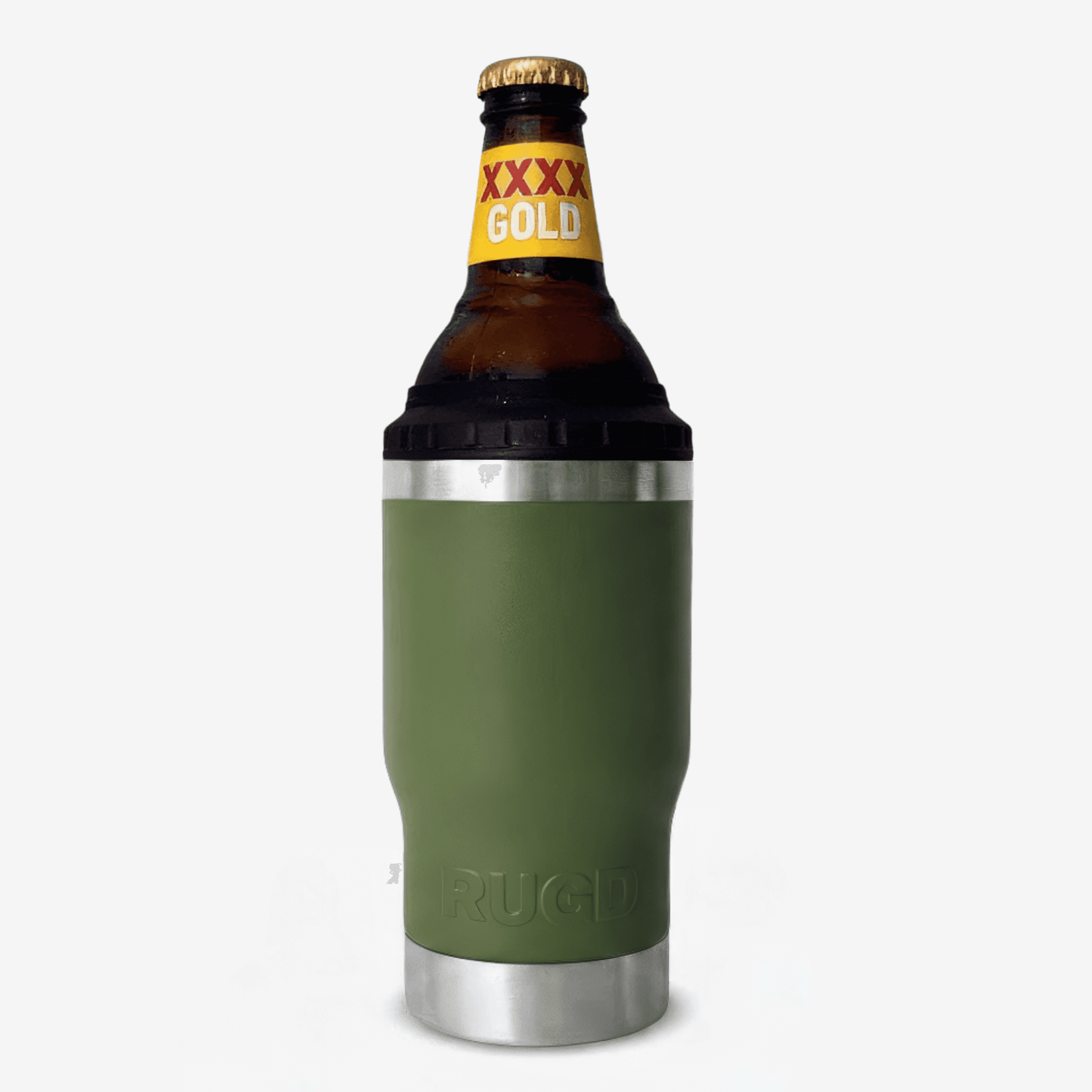 Get Rug'd StubCup Green Stubby Cooler Coffee Cup designed for keeping drinks cold