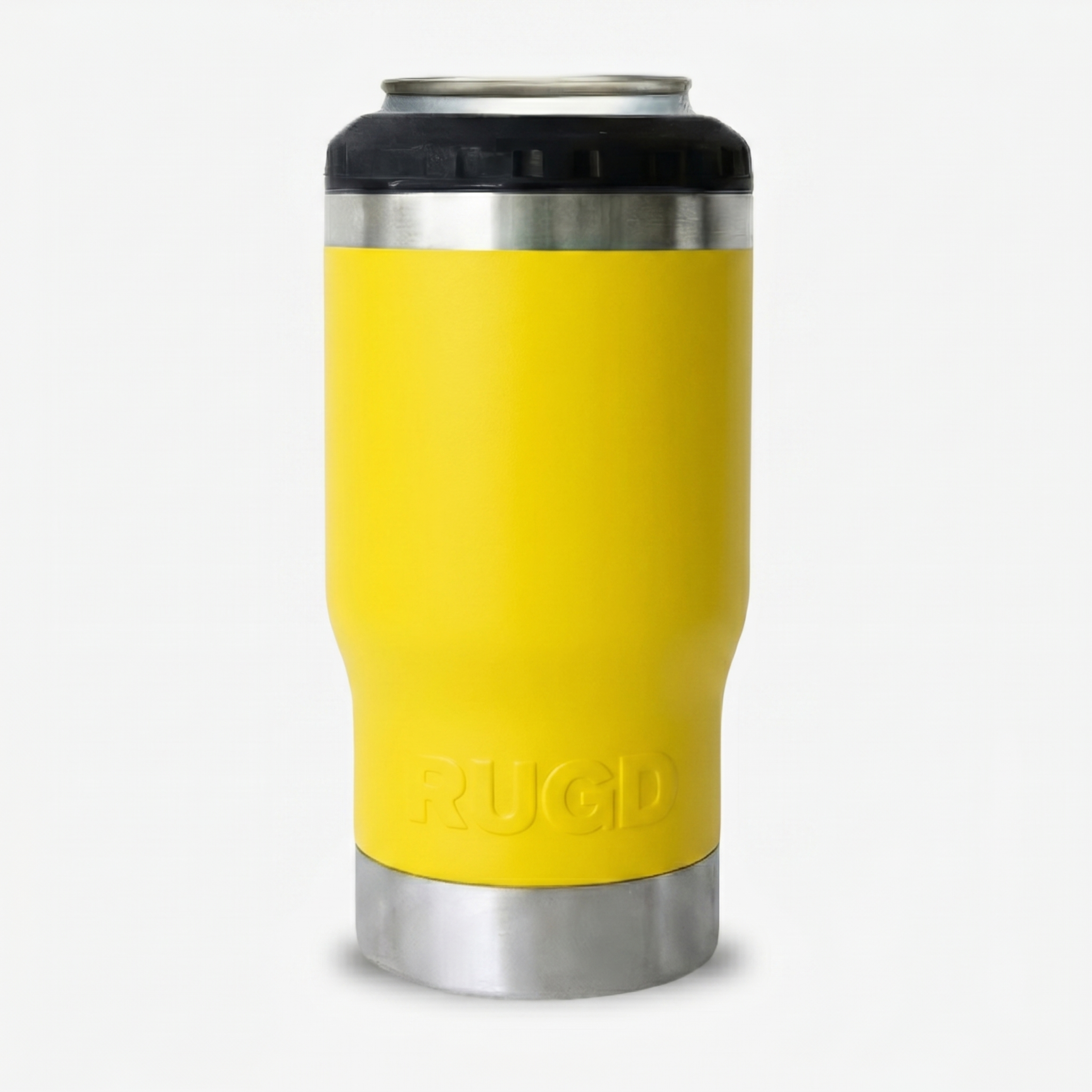 Yellow Insulated Cup with Stainless Steel Base for Hot and Cold Beverages from RUGD