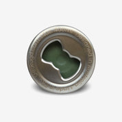 Top view of StubCup Green Stubby Cooler Coffee Cup metal lid with bottle opener by Get Rug'd