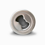Bottom view of the StubCup Grey outdoor tumbler drinking cup featuring a durable stainless steel design