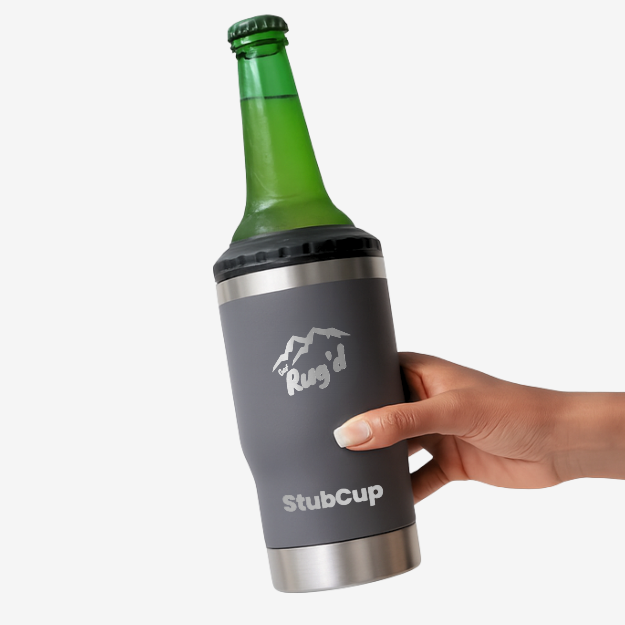 StubCup Grey outdoor tumbler drinking cup designed for beverages with a stylish look