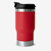 StubCup Red stubby cooler coffee cup can cooler drinking with a stainless steel base and black lid