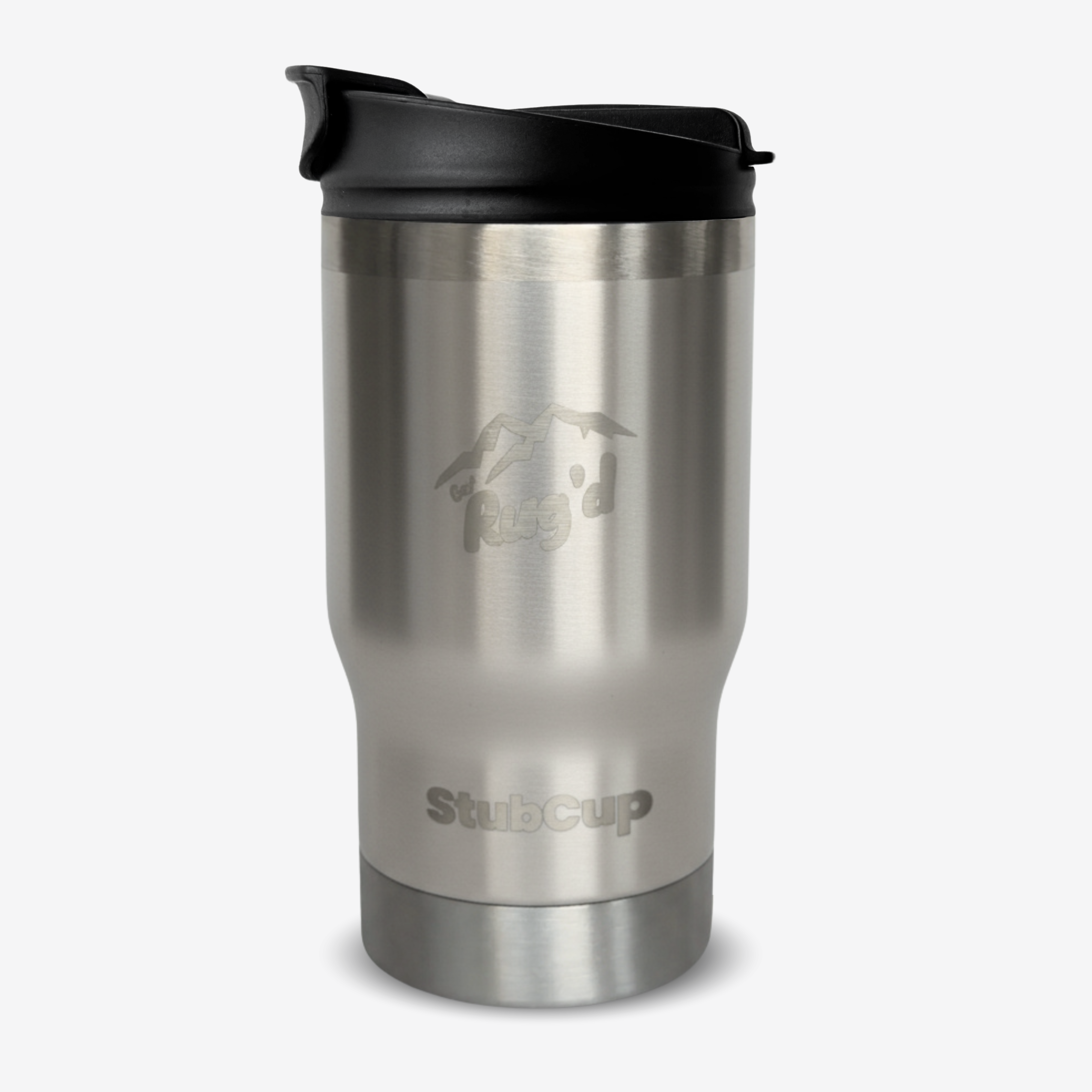 Get Rug'd StubCup stainless steel stubby cooler coffee cup with a secure lid for hot beverages
