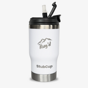 Get Rug'd StubCup Travel Mug with Straw and Insulated Stainless Steel for Hot and Cold Beverages