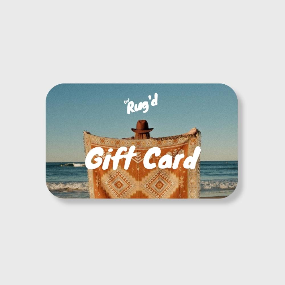 Get Rug'd Gift Card for boho rugs, picnic rugs and beach rugs