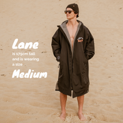 Black Camping Outdoor Robe Dryrobe After Swim Robe Swimming Coat